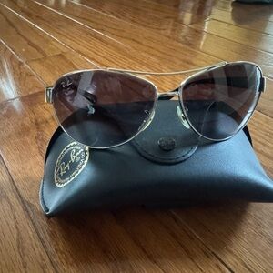 Ray-Ban Silver Frame Sunglasses with Black Lenses